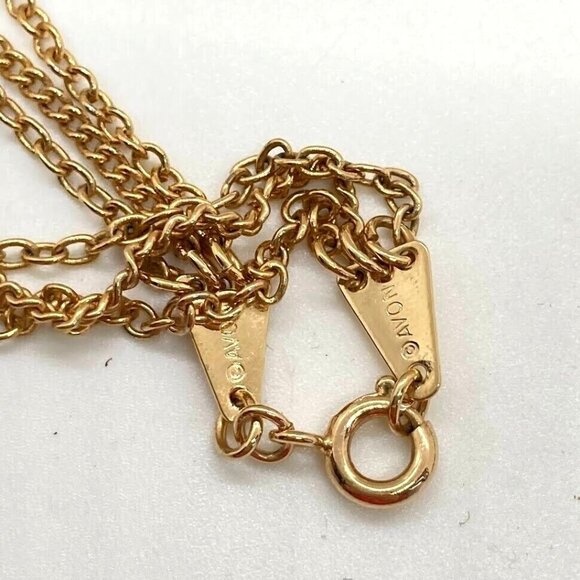 Avon Necklace Multi Strand 15.5" Station Mother of Pearl Vintage Gold Tone - Picture 7 of 8